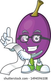With menu winne fruit cute mascot cartoon style