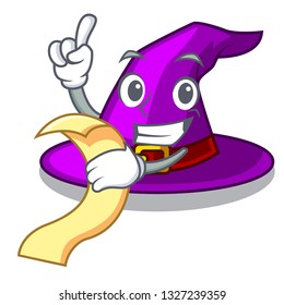 With menu witch hat isolated with the mascot