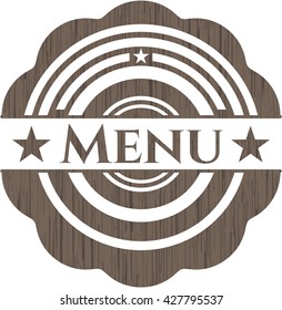 Menu wood icon or emblem