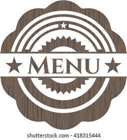 emblema de madera del menú