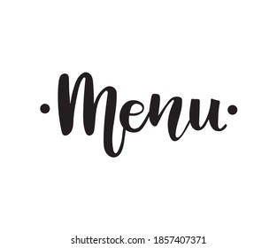 Menu word hand lettering. Handmade vector calligraphy. EPS 10