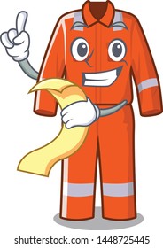 With menu work overalls placed in cartoon lockers