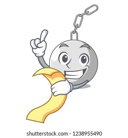 With menu wrecking ball isolated on a mascot