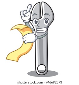 With menu wrench character cartoon style