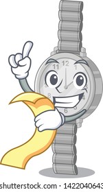 With menu wristwatch isolated with in the mascot