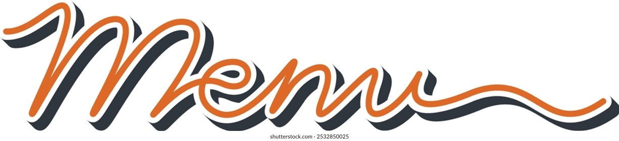 Menu writing design on a white background