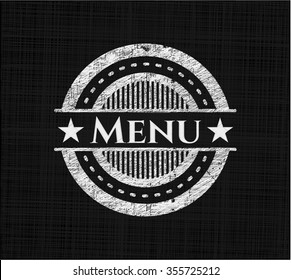 Menú escrito con textura de pizarra