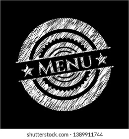 Menu written with chalkboard texture. Vector Illustration. Detailed.