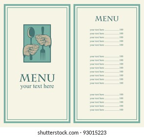 menu with your hands and utensils