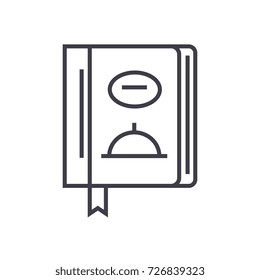 menu,lunch vector line icon, sign, illustration on background, editable strokes