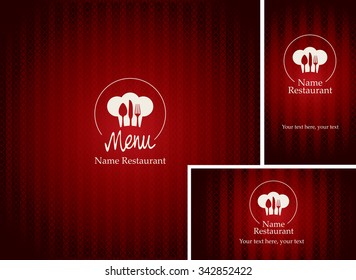 menus and business cards for restaurant with red background