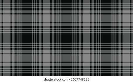 Menzies tartan black fabric texture. seamless plaid pattern fashion design. black tartan check pattern