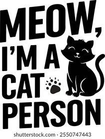 MEOW I'M A CAT OCEAN Typografie Vektor