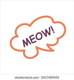 MEOW Cat Sound-Sprechblase Symbol Stockillustration