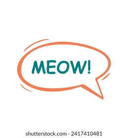 MEOW Cat sound speech bubble icon stock illustration