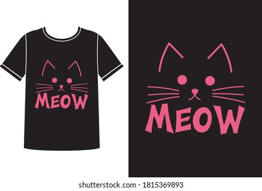  Meow cat t-shirt design template