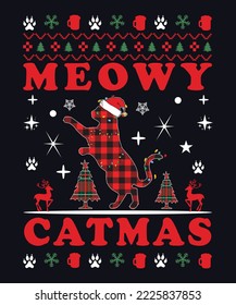 MEOW CATMAS UGLY T-SHIRT DESIGN