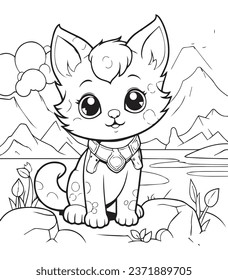 Meow Cats Coloring page for Kids