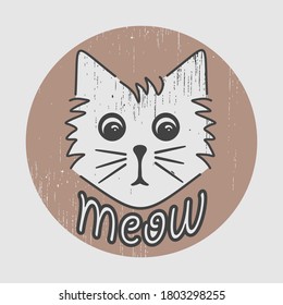 Meow character Design Vector Template 