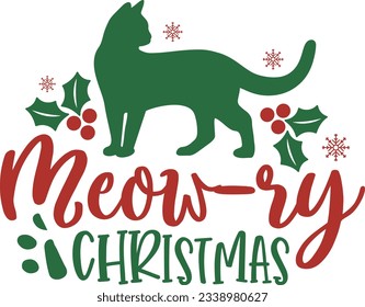 Meow Christmas Christmas SVG Design