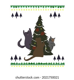 meow christmas wo sport design vector illustration for use in design and print wall art poster canvas