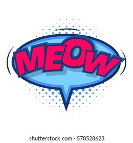 Meow, comic speech bubble icon. Pop art illustration of Meow, comic speech bubble vector icon for web