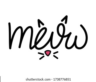 meow. girls graphic tees vector illustration design and other uses