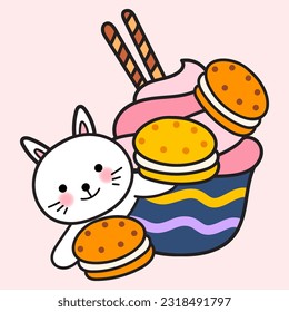 Meow and his beloved cupcakes P9
