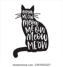 meow meow meow logo inspirational positive quotes, motivational, typography, lettering design