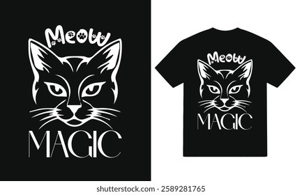 Meow Magic- Cat typography t shirt design