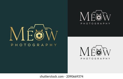 Meow Photography logo template vector. Letter logo concept.