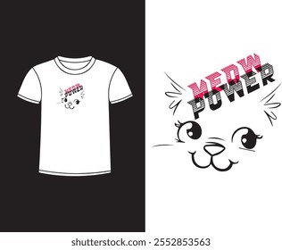 Meow Power Logo, Symbol, Vektorgrafik, T-Shirt