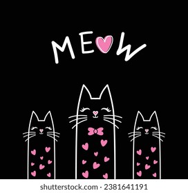  meow slogan vector work designed for various uses