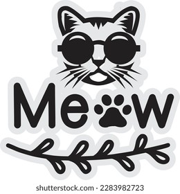 Meow svg ,cat svg Design, cat t-shirt design