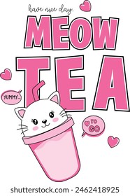 meow tea cute yummy love 