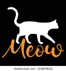 Meow T-Shirt Design, vector file.