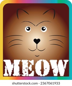 Meow typography vector t-shirt design