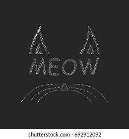 Meow .typography,Fashion.T-shirt graphic vector Print
