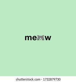 "Meow" vector illustration drawing with writing