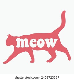 Meow vector retro t shirt