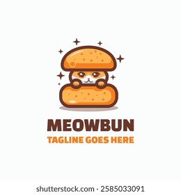 Meowbun Simple Mascot Logo Template