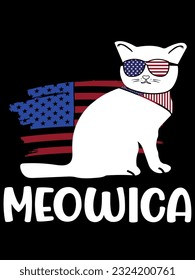 Meowica kitty cat t-shirt design