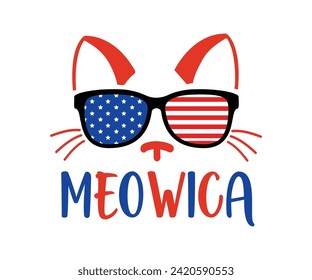 Meowica Svg,Independence Day,Patriot Svg,4th of July Svg,America Svg,USA Flag Svg,4th of July Quotes,Freedom Shirt,Memorial Day,Svg Cut Files,USA T-shirt,American Flag, svg