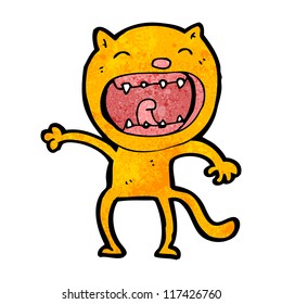 caricatura de un gato maullido