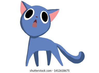 Meowing cute norvegian blue cat - vector