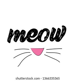 Meow,Typography for print or use as poster, flyer or T shirt