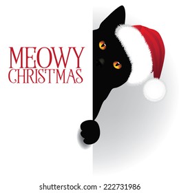 Meowy Christmas cat background EPS 10 vector