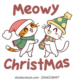 Meowy Christmas Cats Vector Design