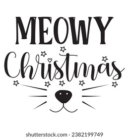 Meowy Christmas Design Vector File.