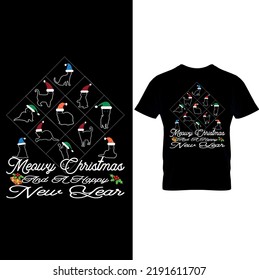  Meowy Christmas And Happy New Year –. Kitten Cats Gift Xmas Men’s T-shirt Top Tee, Christmas Shirt,Gift For Family Shirt,Christmas Joy Shirt, Merry Christmas Family Shirts,Matching  Shirts.